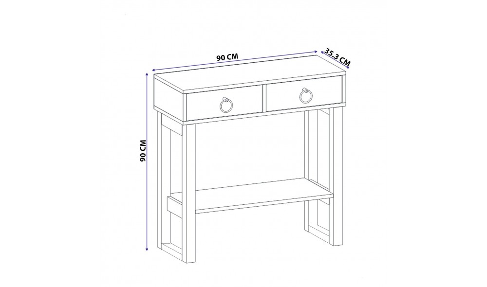 Consola, Valeri, Pinul Atlantic, 90 x 90 x 35 cm