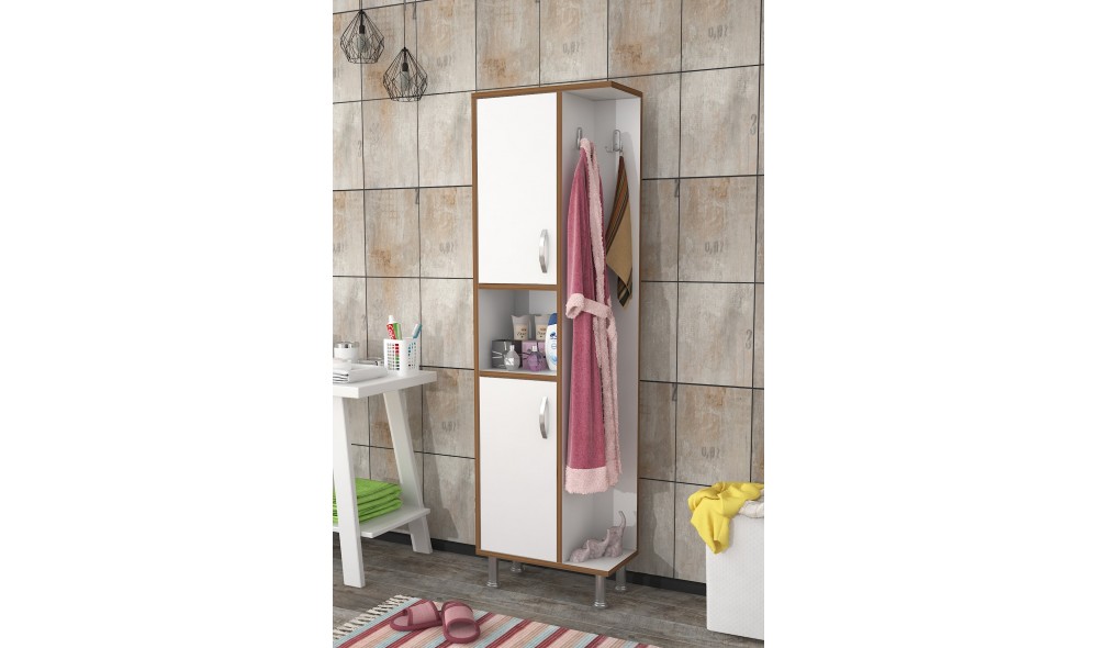 Dulap de baie, Grand, Alb, 48 x 160 x 25 cm