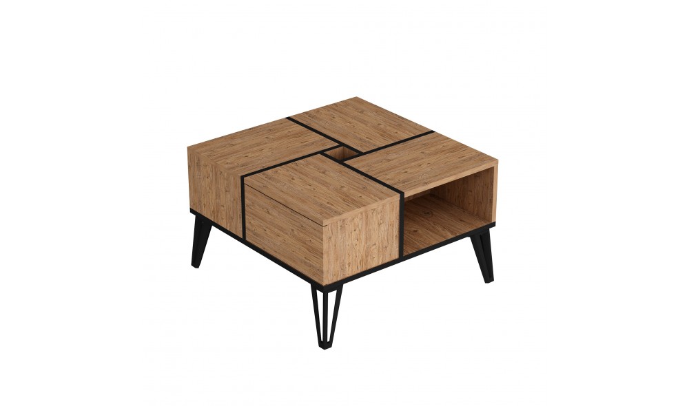 Masuta de cafea, Nirvana, Pinul AtlanticNegru, 72 x 44 x 72 cm