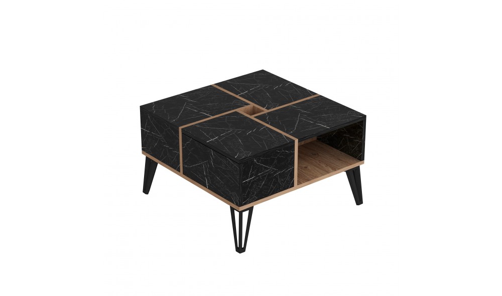 Masuta de cafea, Nirvana, NegruNucAlb, 72 x 44 x 72 cm