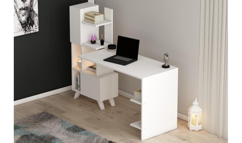 Birou de studiu, Alis, Alb, 120 x 73 x 60 cm