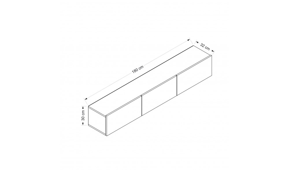 Comoda TV, Rigel - Nuc, 180 x 30 x 32 cm