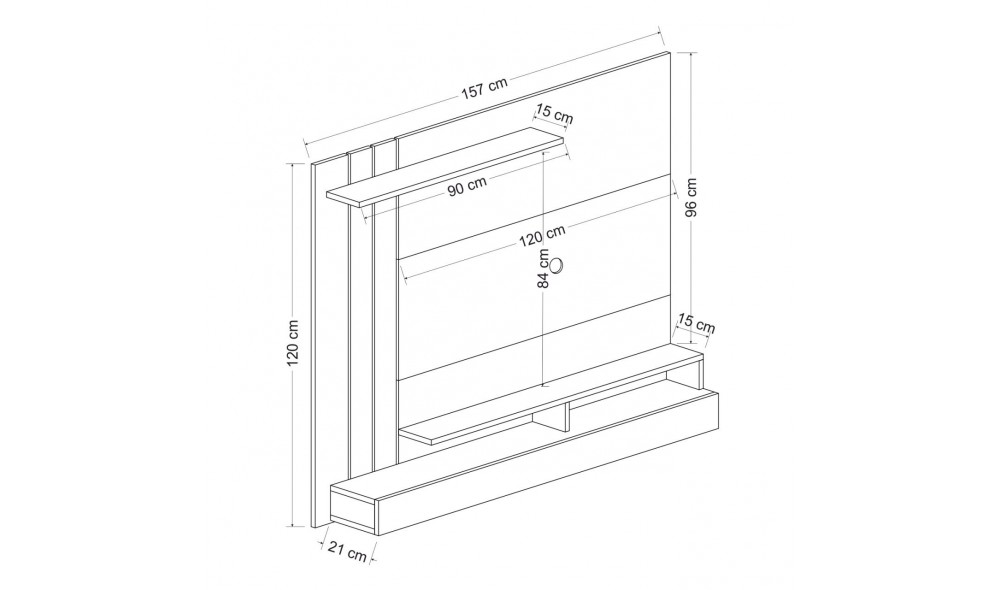 Comoda TV, Lawrance, 157 x 120 x 21 cm