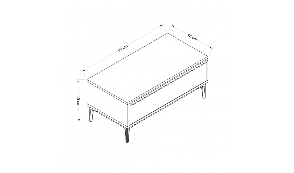 Masuta de cafea, Elevare - 8786, 90 x 40 x 40 cm