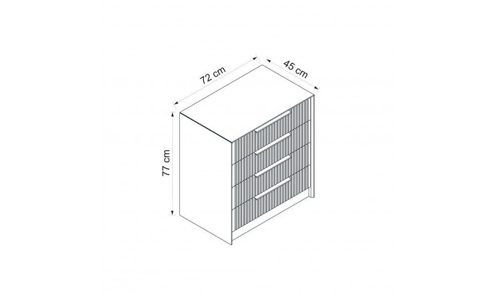 Comoda, Kale Luxe - 7939, 72 x 77 x 45 cm