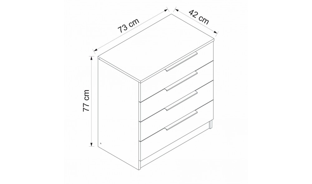 Comoda, Kale Plus - 7913, 73 x 77 x 42 cm