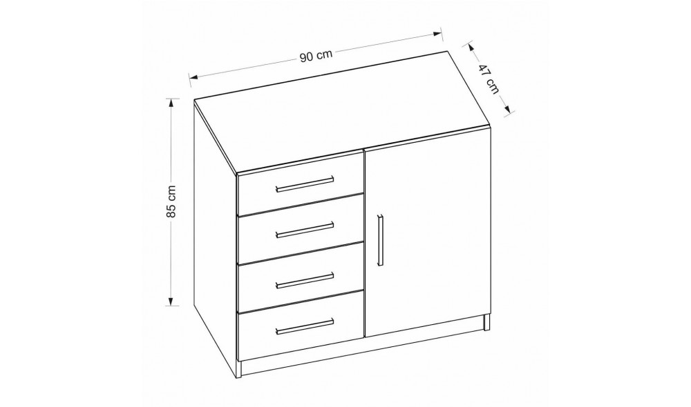Comoda, Kale - 7901, 90 x 85 x 47 cm