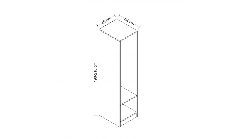 Dulap pentru haine, Kale 210 - Dore, 45 x 210 x 52 cm
