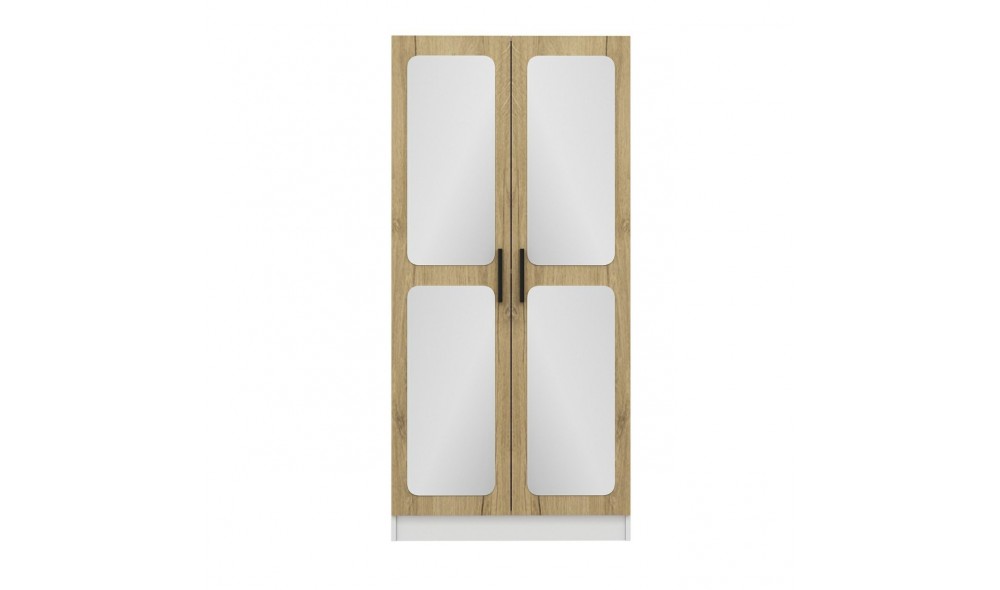 Dulap pentru haine, Kale Mirror Nuc - 190, 90 x 190 x 52 cm