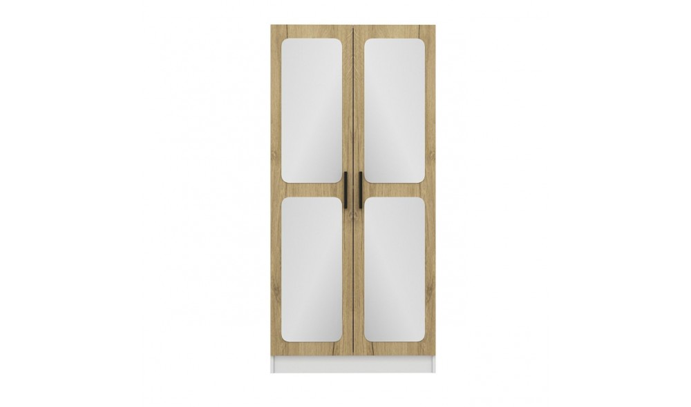 Dulap pentru haine, Kale Mirror Nuc - 210, 90 x 190 x 52 cm