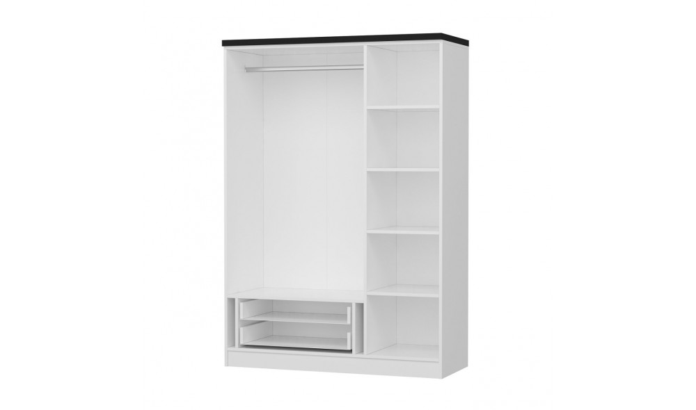 Dulap pentru haine, Kale White - 2248, 135 x 210 x 52 cm