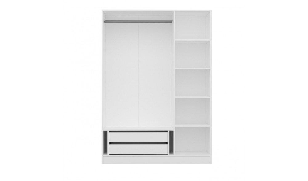 Dulap pentru haine, Kale White - 2250, 135 x 210 x 52 cm