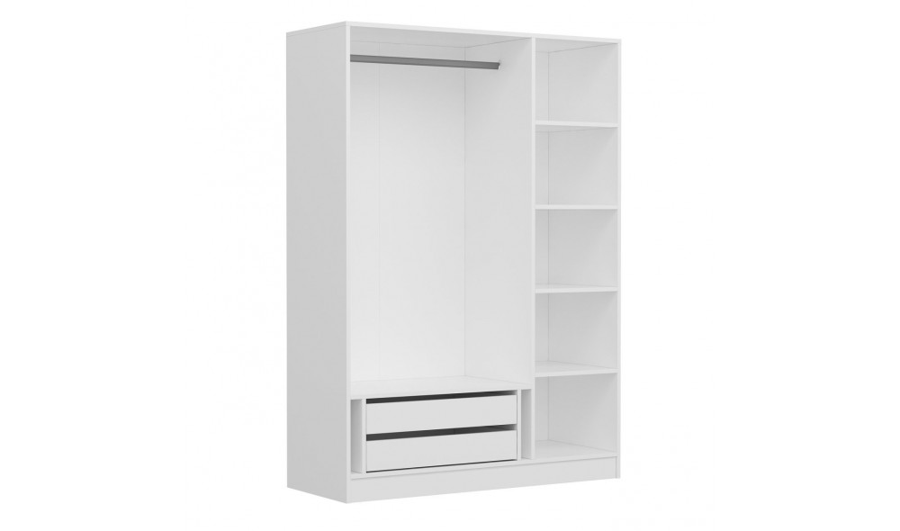 Dulap pentru haine, Kale White - 2252, 135 x 210 x 52 cm