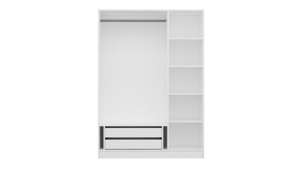 Dulap pentru haine, Kale White - 2257, 135 x 190 x 52 cm