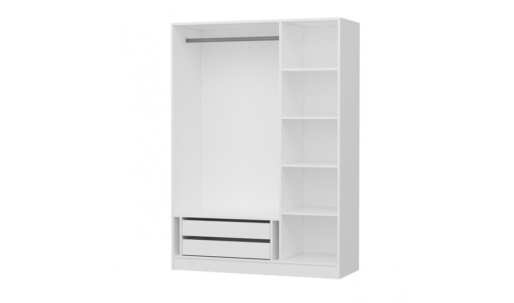 Dulap pentru haine, Kale White - 2257, 135 x 190 x 52 cm