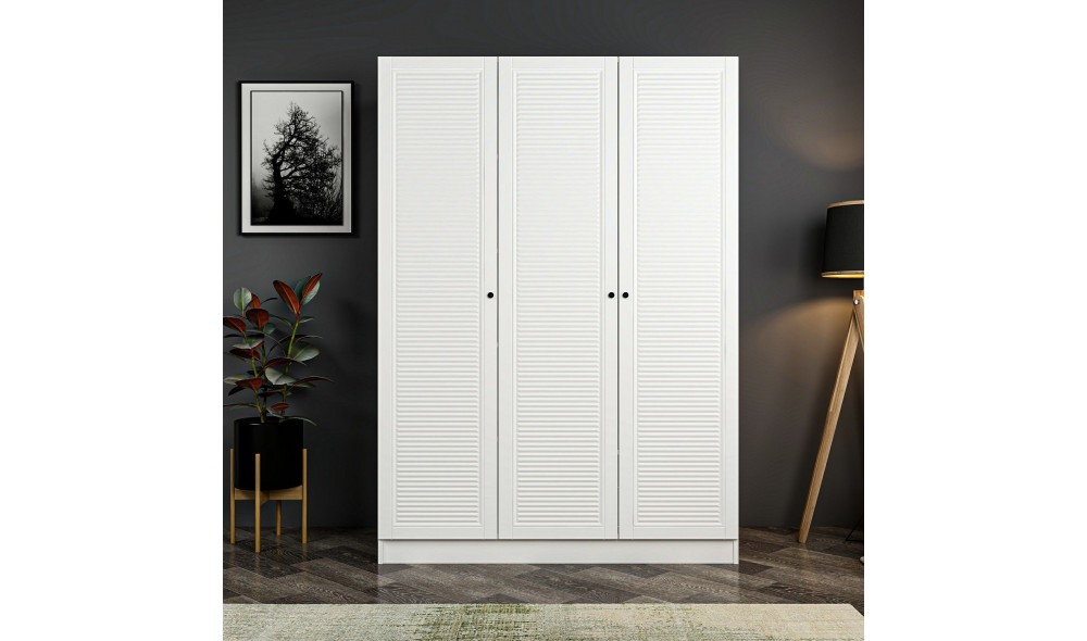 Dulap pentru haine, Kale White - 2290, 135 x 190 x 52 cm