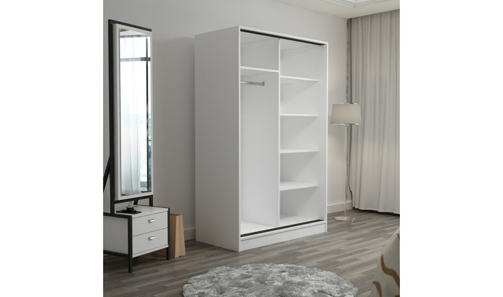 Dulap pentru haine, Kale White Antracit - 2308, 120 x 190 x 60 cm