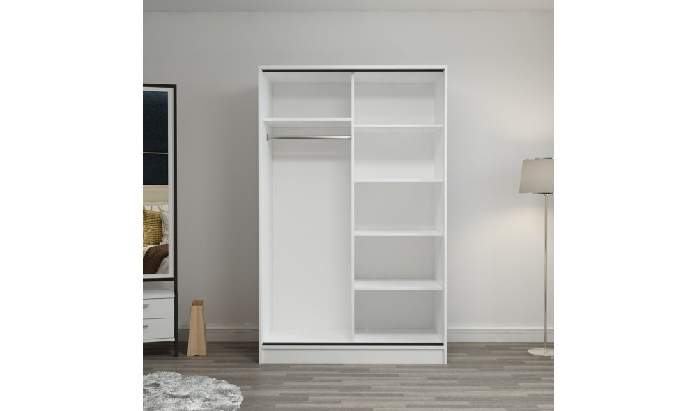 Dulap pentru haine, Kale White Antracit - 2309, 120 x 210 x 60 cm