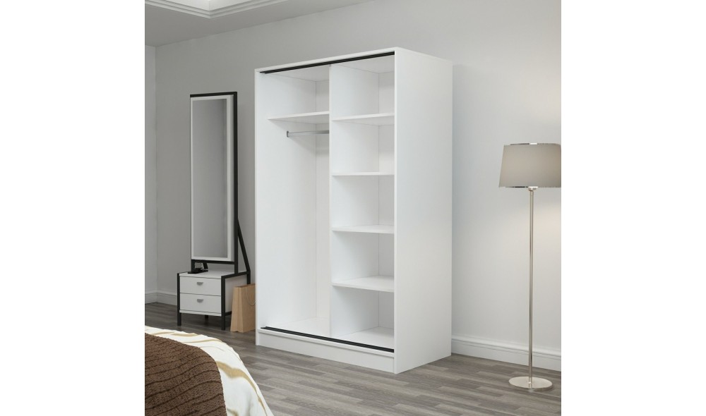 Dulap pentru haine, Kale White Antracit - 2309, 120 x 210 x 60 cm