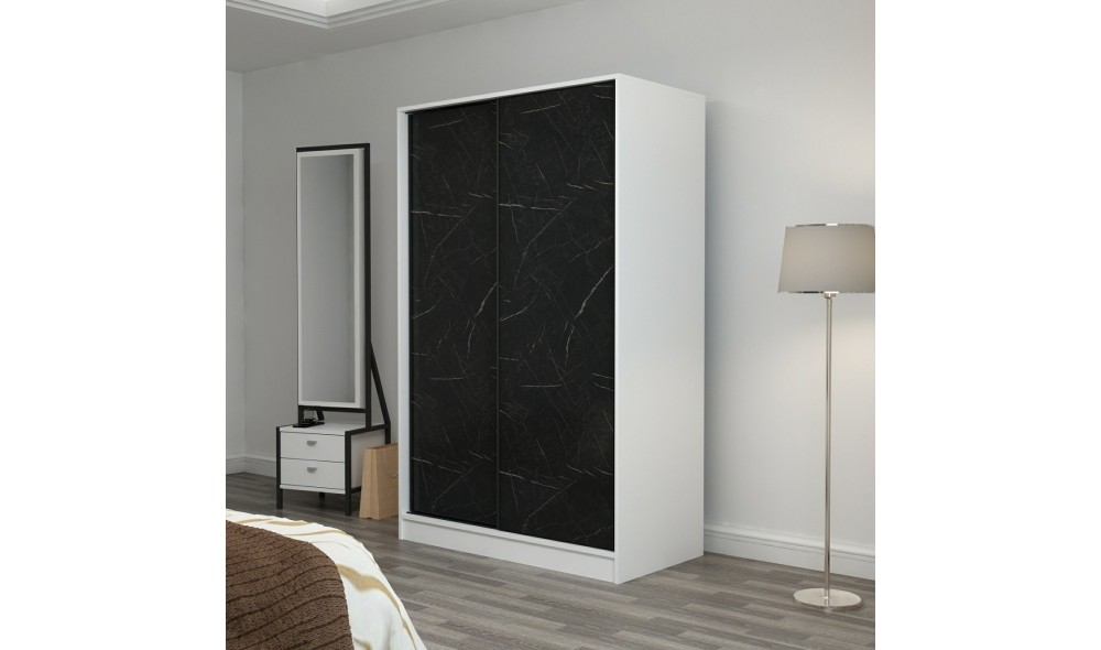 Dulap pentru haine, Kale White Stone - 2312, 120 x 190 x 60 cm