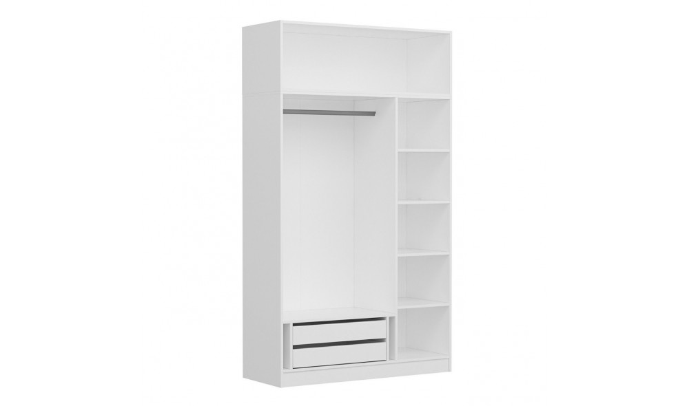 Dulap pentru haine Minar 3 Mebran Kapak 2 235 - Alb 135 x 235 x 52 cm