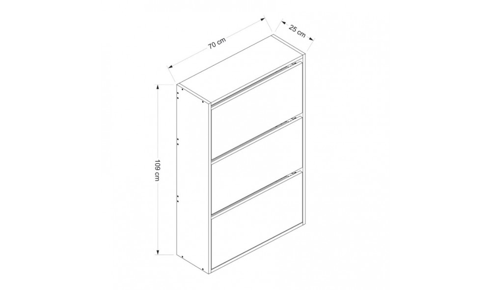 Dulap de incaltaminte, Lupa 3 - Alb, 70 x 109 x 25 cm