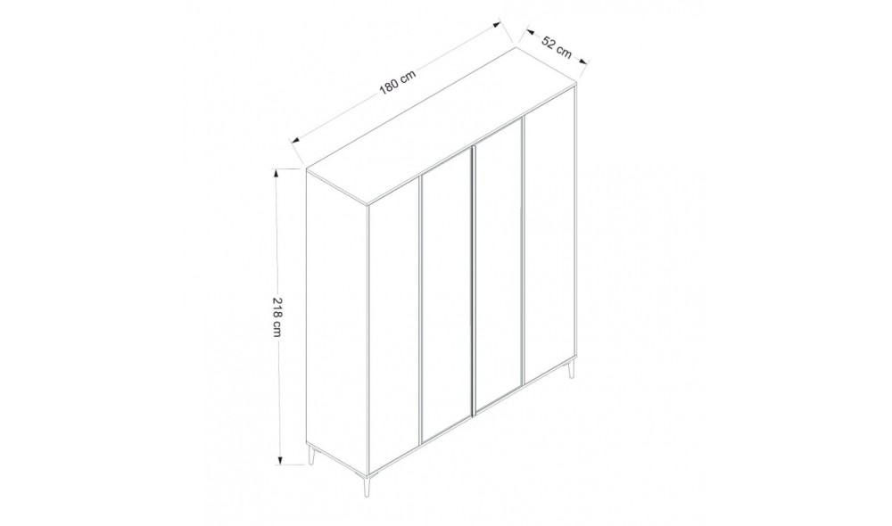 Dulap pentru haine, Elevare - 8775, 180 x 218 x 52 cm