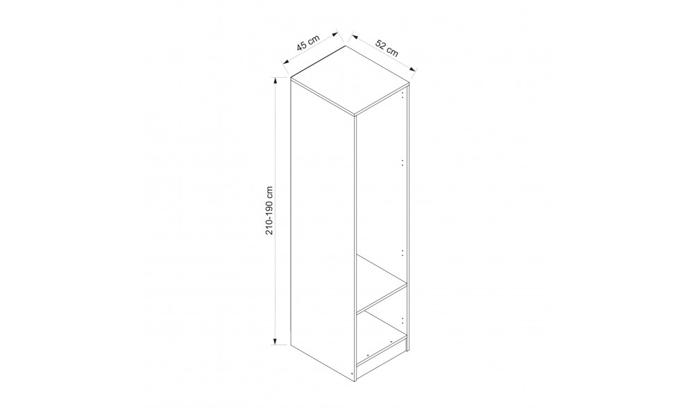 Dulap pentru haine, M2001 - 2798, 45 x 190 x 52 cm