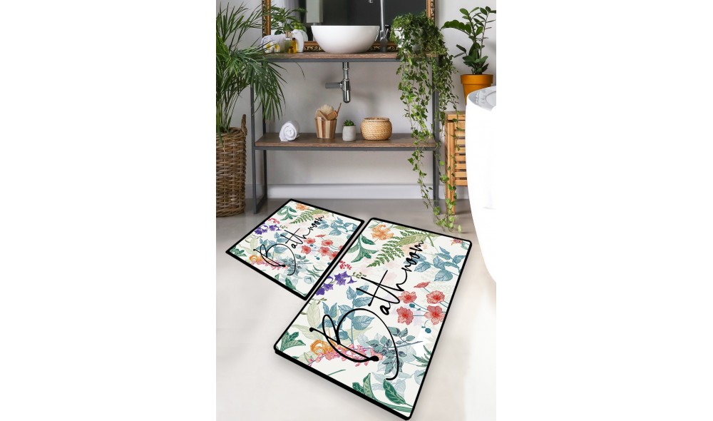 Set covoras de baie (2 piese), Green In Flower