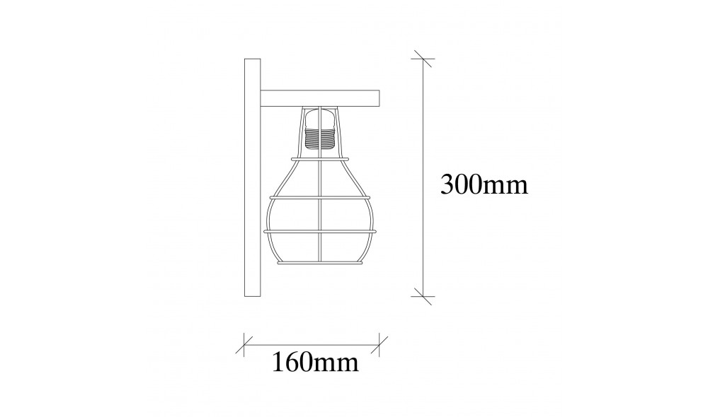 Lampa de perete Erebos - 121-A 16 x 30 x 16 cm