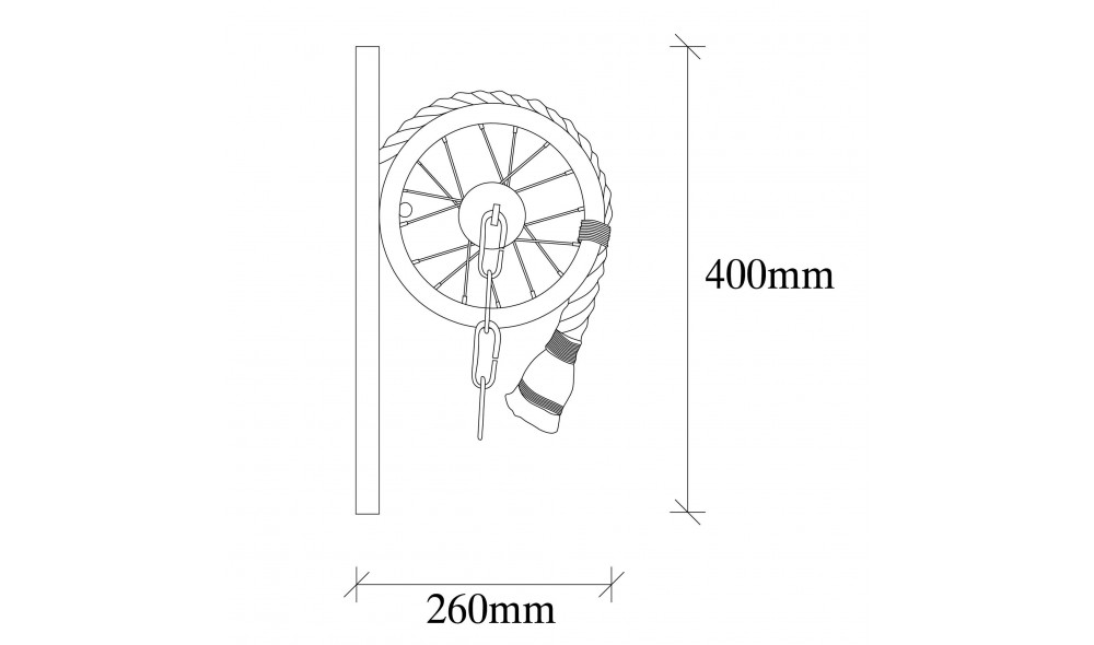 Lampa de perete Erebos - 123-A 26 x 40 x 15 cm