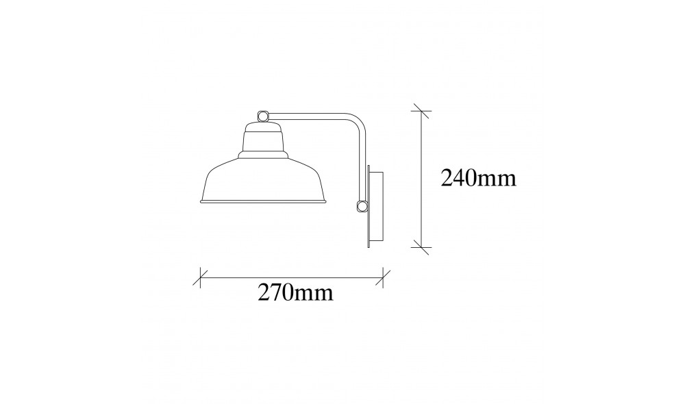 Lampa de perete Berceste - 181NEGRU-A 27 x 24 x 19 cm