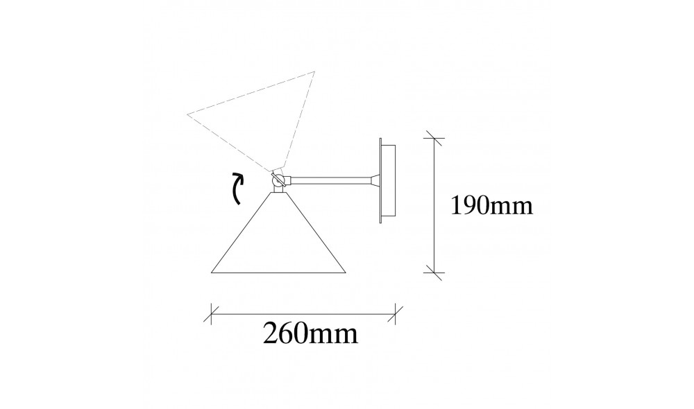 Lampa de perete Berceste - 185NEGRU-A 26 x 20 x 19 cm