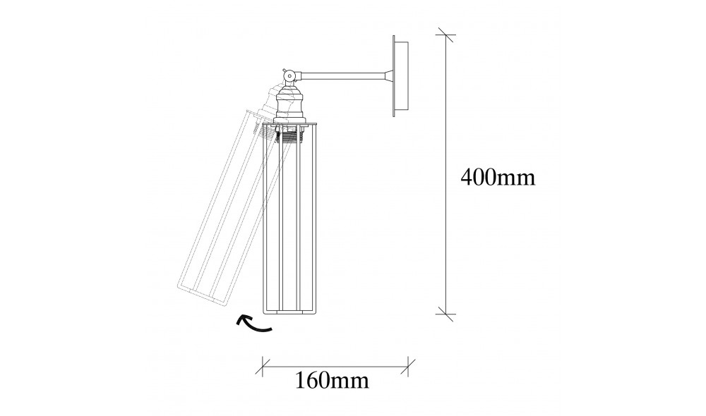 Lampa de perete Zumra - 705-A 16 x 40 x 8 cm