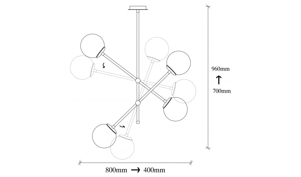 Candelabru Cel mai bun - 631-S 80 x 70 x 80 cm