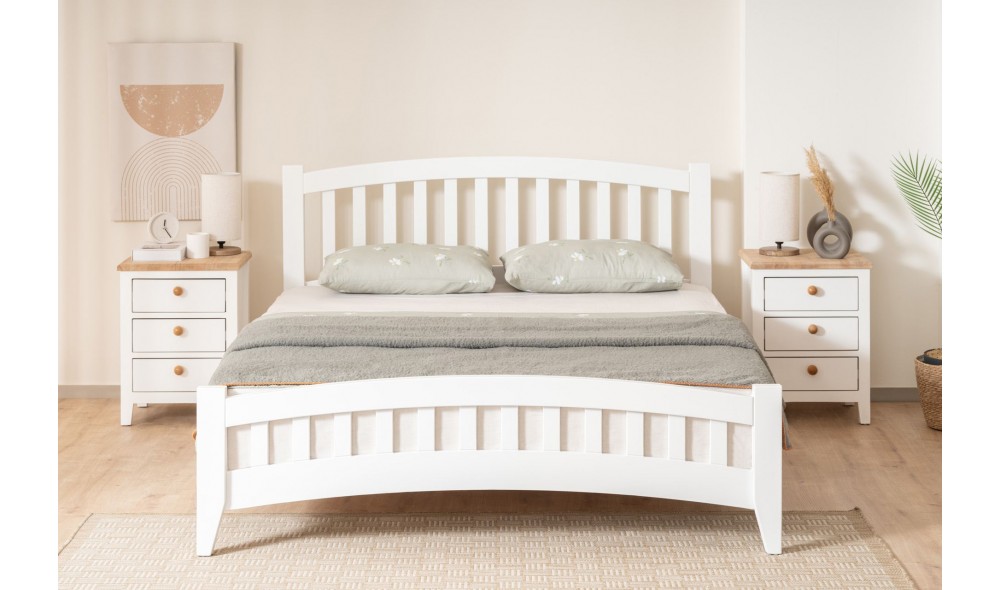 Pat dublu, Lrya - 160x200 cm, Alb