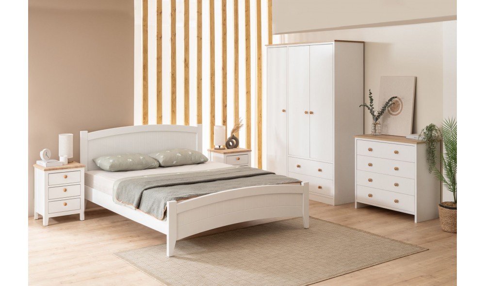 Pat de o persoana, Karya - 90x190 cm, Alb