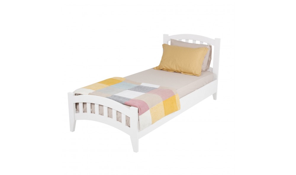 Pat de o persoana, Lrya - 90x190 cm, Alb