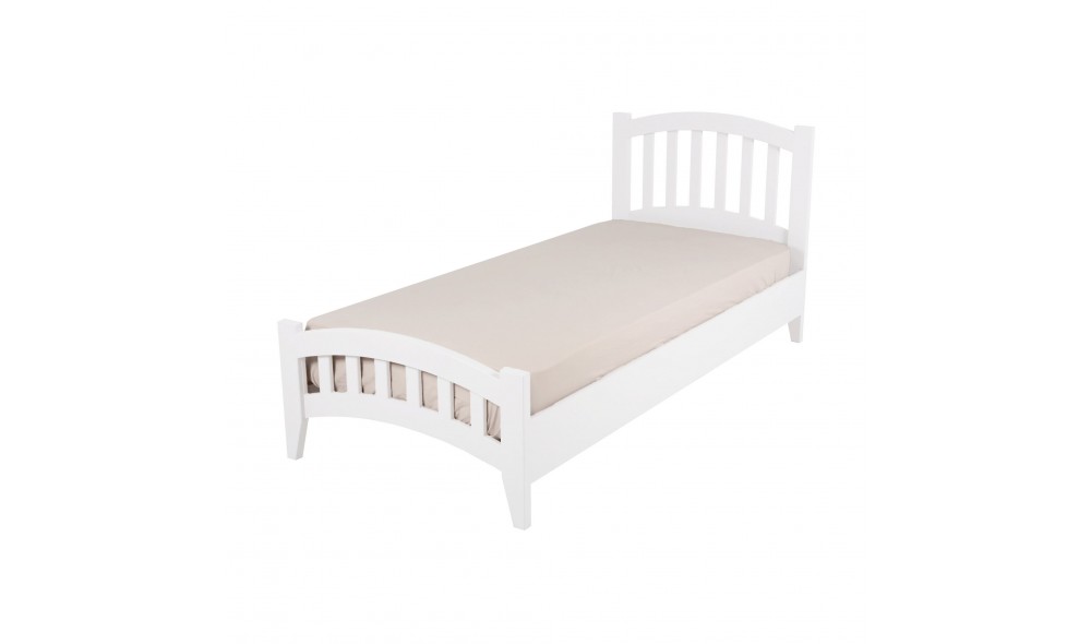 Pat de o persoana, Lrya - 90x200 cm, Alb