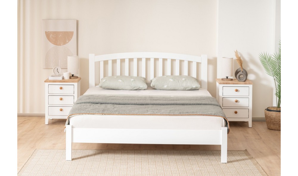 Pat de o persoana, Nil - 90x190 cm, Alb