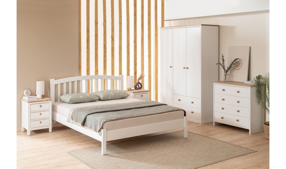 Pat de o persoana, Nil - 90x190 cm, Alb