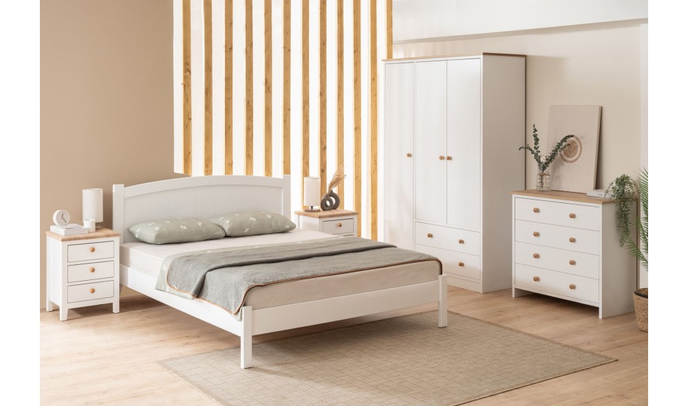 Pat de o persoana, Ruzgar - 90x190 cm, Alb