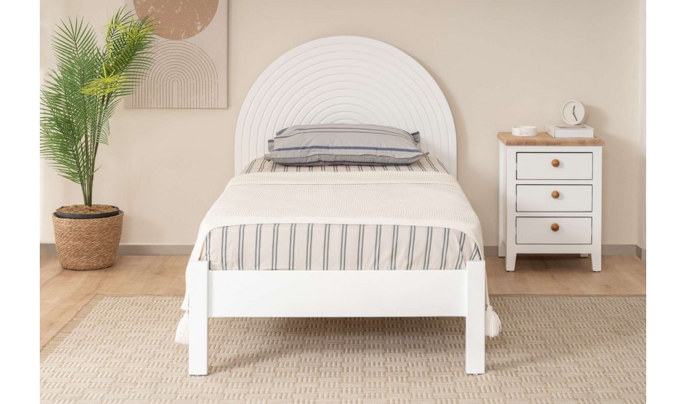 Pat de o persoana, Turtle - 90x190 cm, Alb