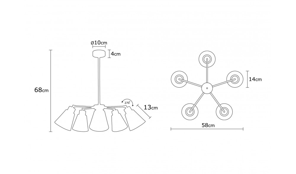 Candelabru Manavgat - N-541 58 x 68 x 58 cm