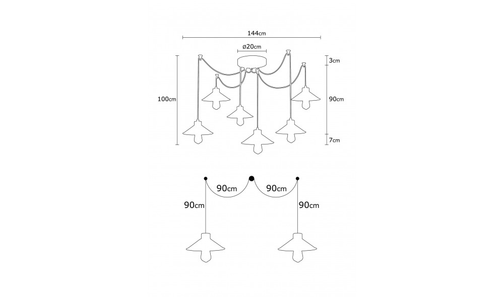 Candelabru Manavgat - N-565 144 x 100 x 144 cm