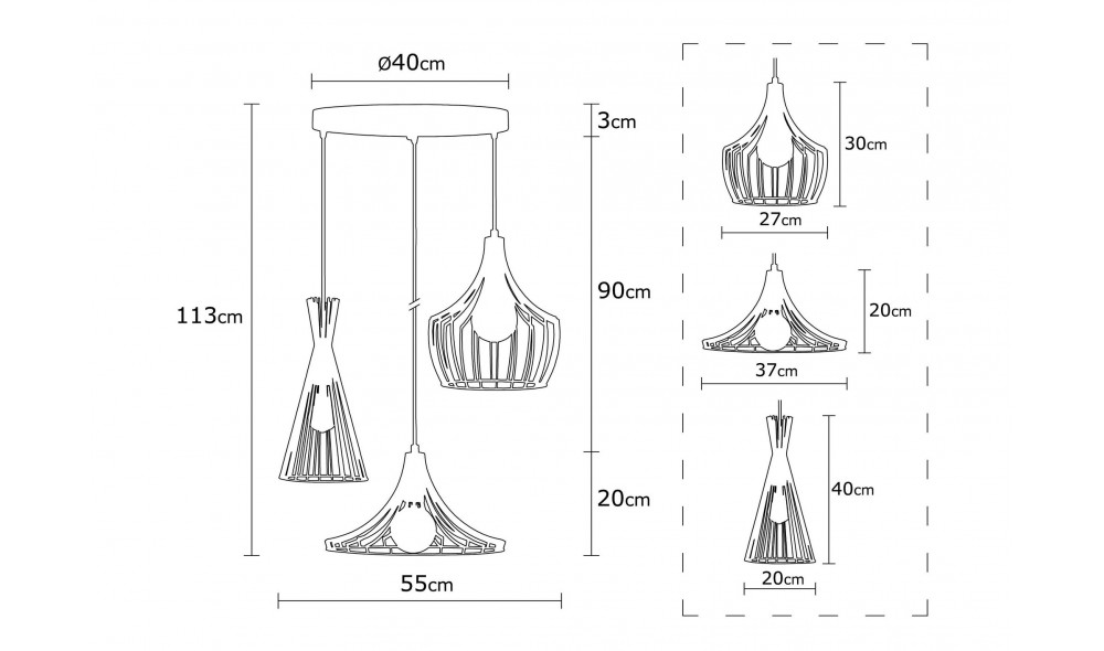 Candelabru Mezopotamia - N-1298 55 x 113 x 55 cm