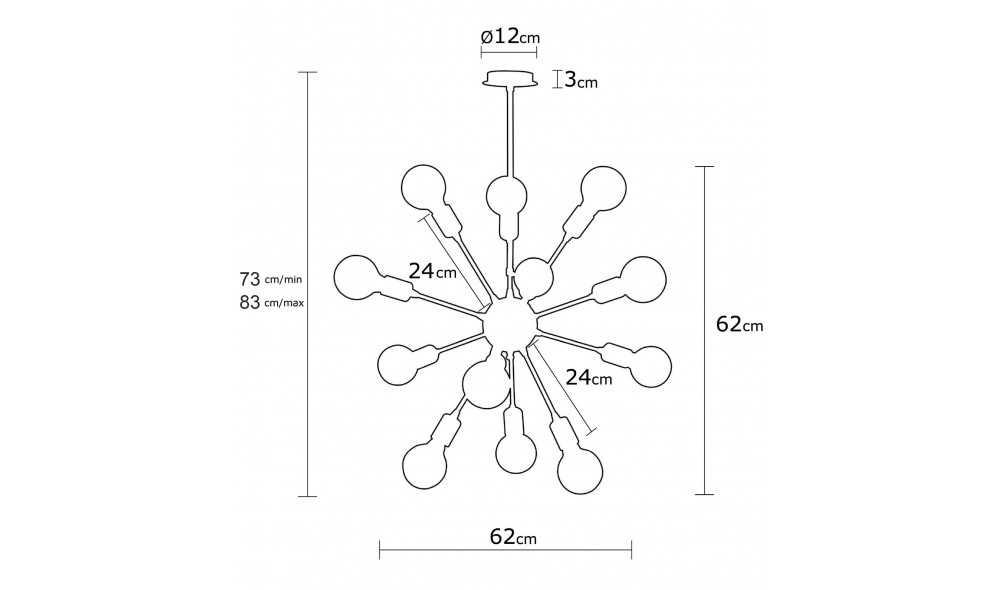 Candelabru Harput - N-1314 62 x 83 x 62 cm