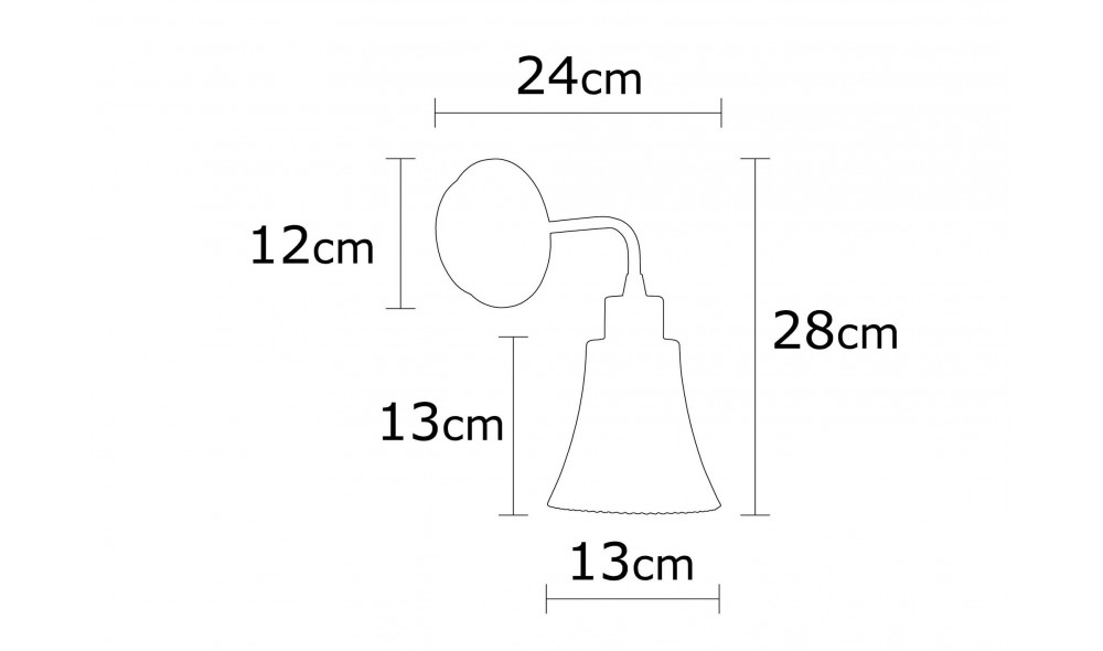 Lampa de perete Foca - N-129 13 x 28 x 13 cm