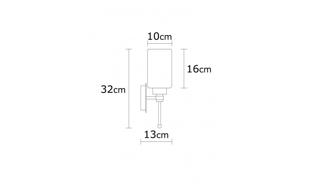 Lampa de perete Balcova - N-344 12 x 32 x 12 cm