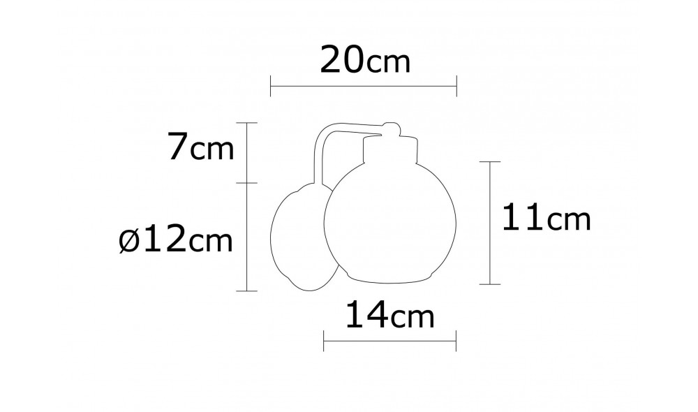 Lampa de perete N-376, 14 x 19 x 14 cm